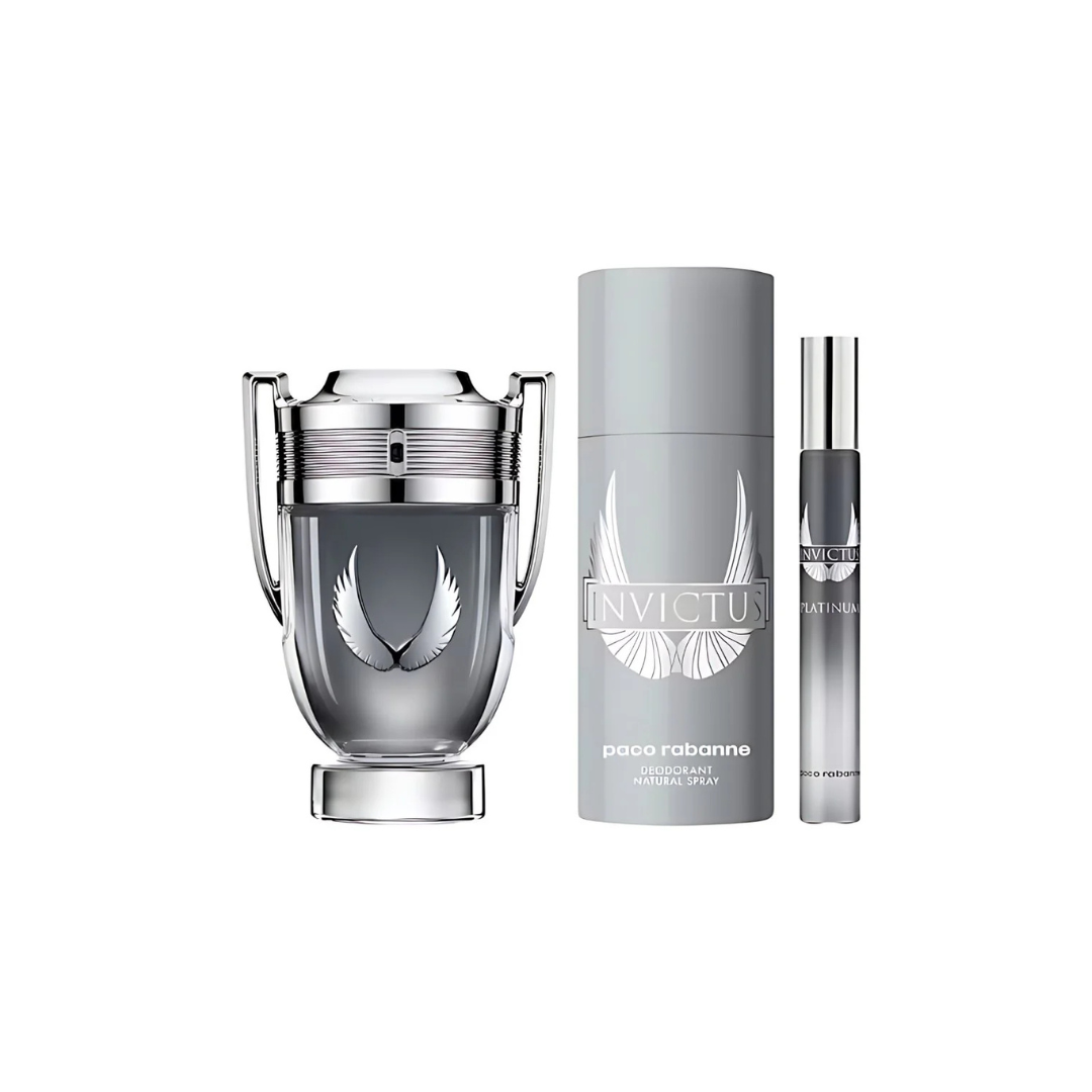Paco Rabanne Invictus Platinum Eau De Parfum Gift Set For Men