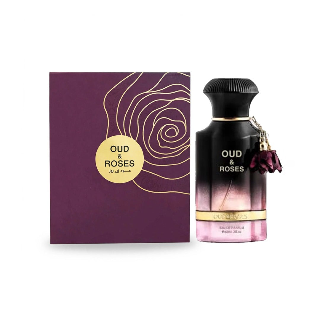 Ahmed Al Maghribi Oud & Roses Eau de Parfum 60ml  @original perfume at Perfume Gallery Qatar