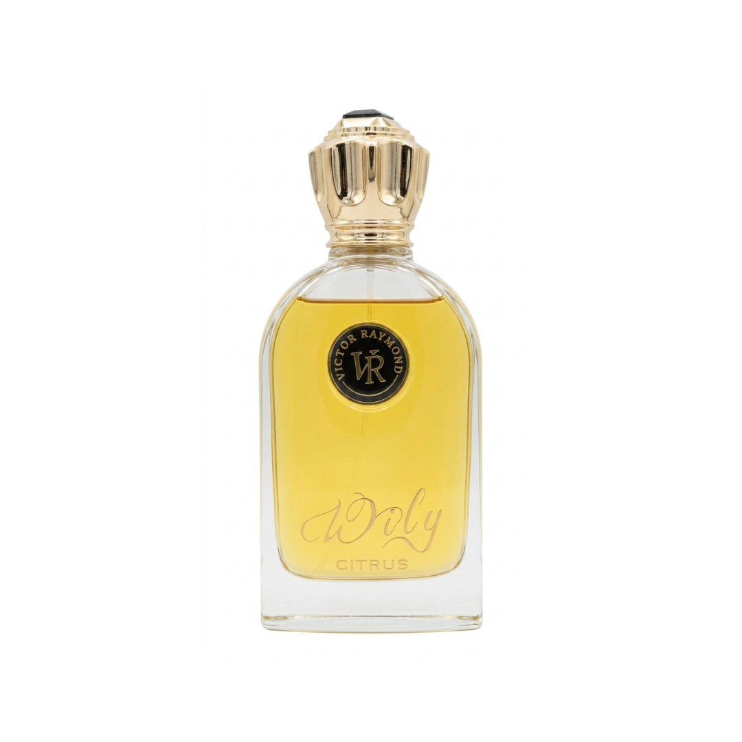 Victor Raymond Citrus Eau De Parfum for Women elegant white and gold packaging featuring a fresh citrus floral fragrance.