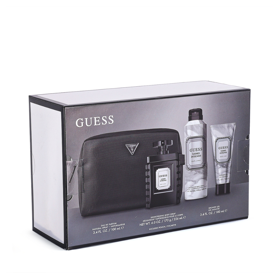 GUESS Uomo Intenso perfume gift set with pouch Qatar