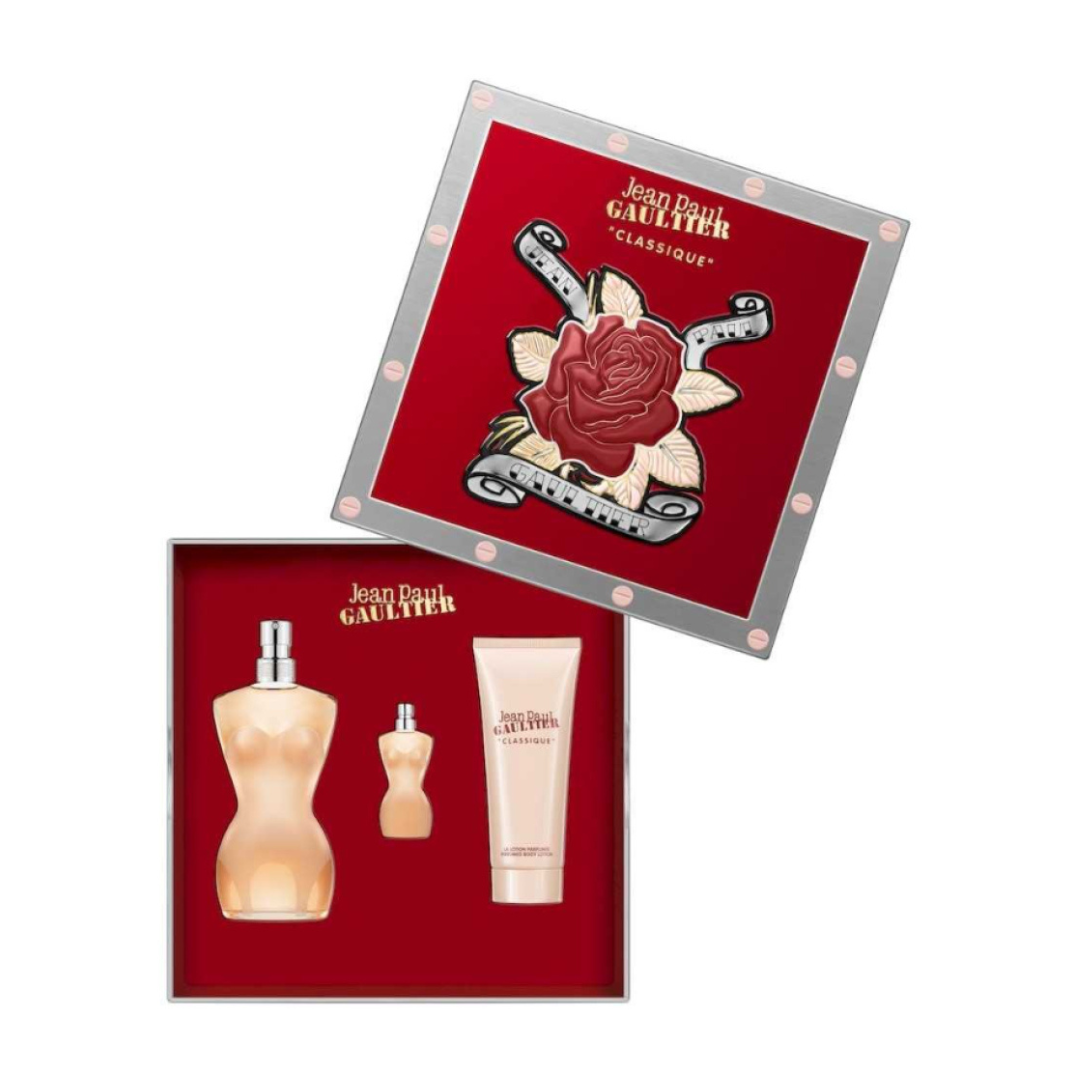Jean Paul Gaultier Classique Eau De Toilette 3 piece Gift Set For Jean Paul Gaultier Classique Eau De Toilette 3 piece Gift Set For