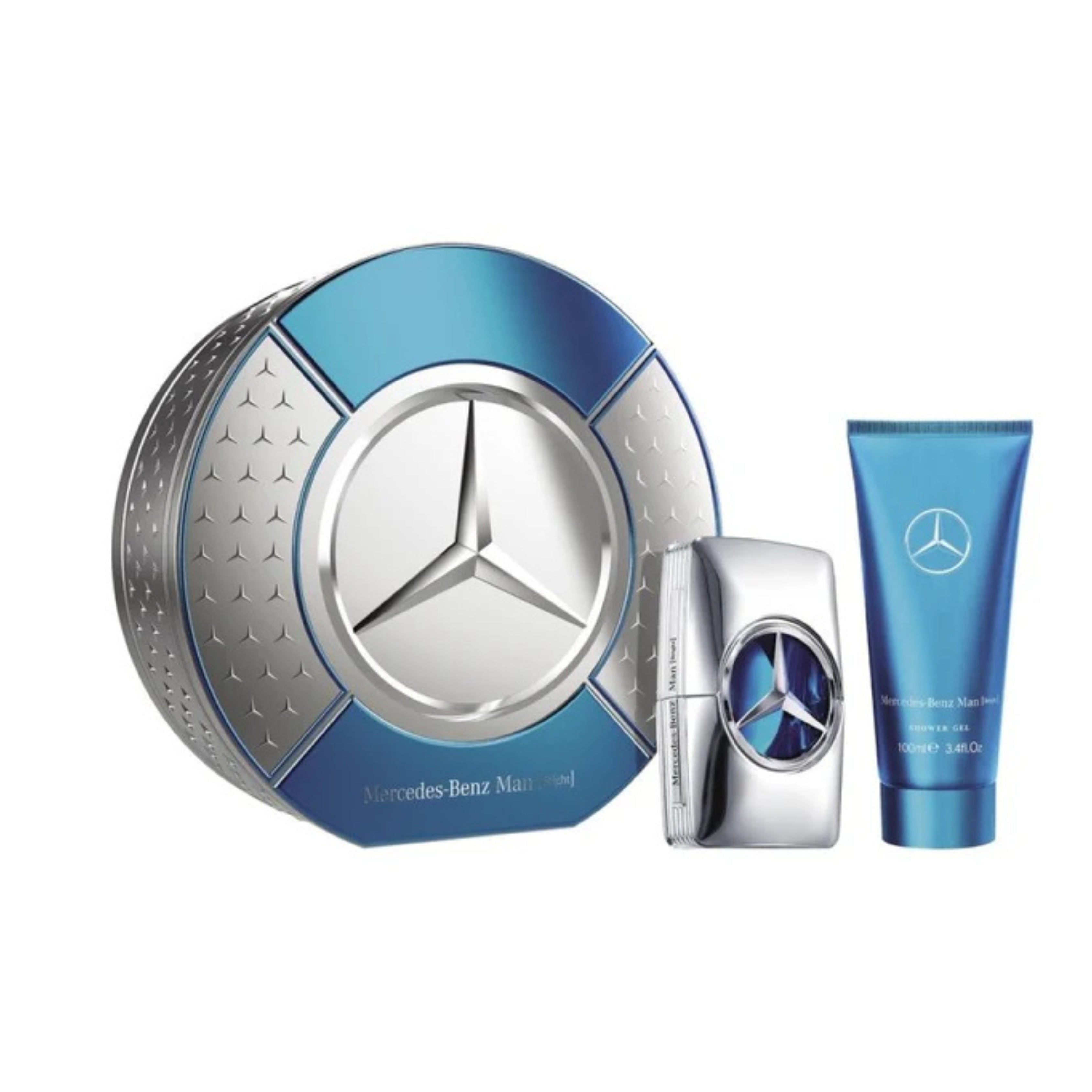 Mercedes Benz Bright men gift set EDP 100ml with shower gel aromatic fougere perfume Qatar