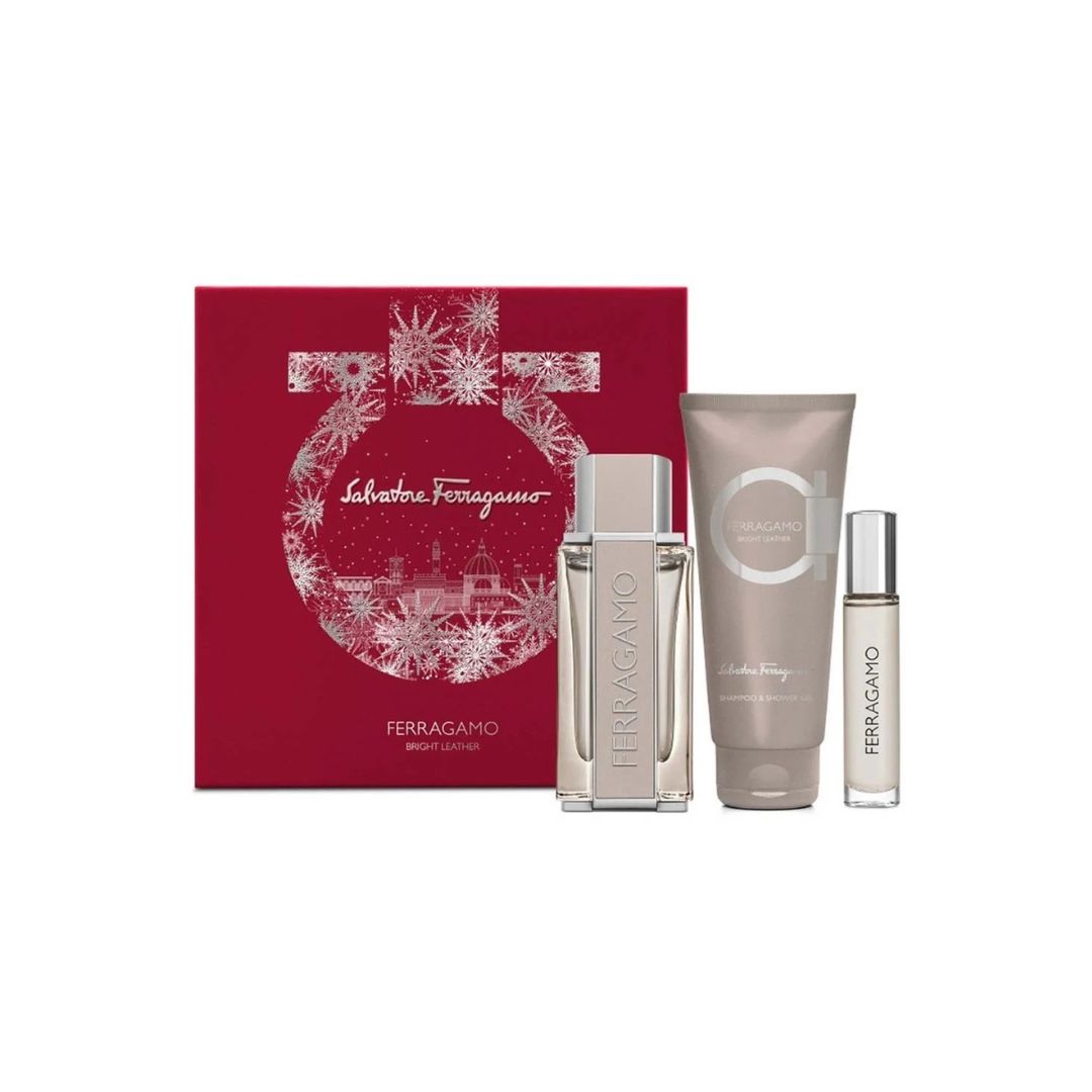 Salvatore Ferragamo  Bright Leather Eau De Toilette for - Men Gift Set	
