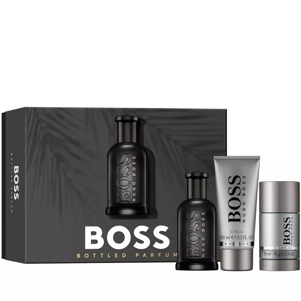 Boss Bottled Parfum 3 Piece Gift Set for Men